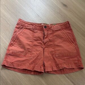 Anthropologie Orange Cargo Shorts Casual Cotton